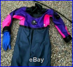 $1200 Andy's Scuba Diving Drysuit Wet Suit Womens Lady Small Tall Boots Size 6