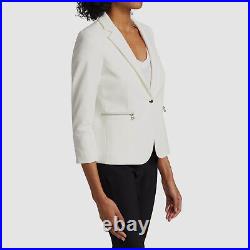 $600 Veronica Beard Women's White Scuba Blazer Sport Coat Suit Jacket Size 10