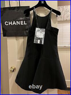 $6,653 NWT Chanel 2016 Black Scuba Glitter Dress 36 38 40 4 6 8 Jacket Top Suit