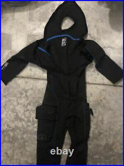 Aqua Lung Fusion Bullet Skin Suit Cover For Dry Suit SM /MD Blue/Black Brand New