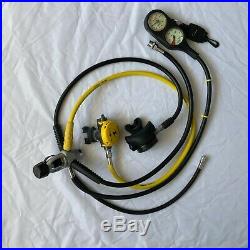 Aqua Lung LX Regulator Set with Dry Suit Hose Twin Gauge Octopus and Cary Case