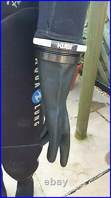 Aqualung SCUBA Dry Suit Size XL modified with KUBI dry glove system