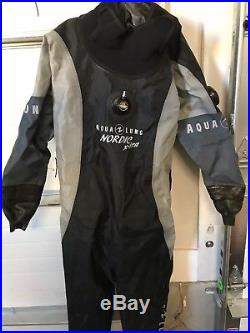Aqualung x-tra Nordic Dry Suit set Scuba Diving Black and Silver XL