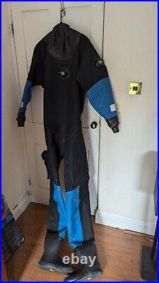 Aquatek CX500 Drysuit Scuba Diving = Blue Black Tall Extra Large