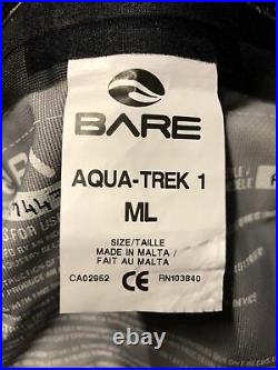 BARE Aqua Trek 1 Womens Medium Tech Dry Suit CM4478-2 Scuba Diving Drysuit