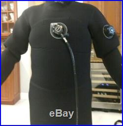 BARE D6 PRO DRYSUIT VERY CLEAN scuba thermal see videos many accessories