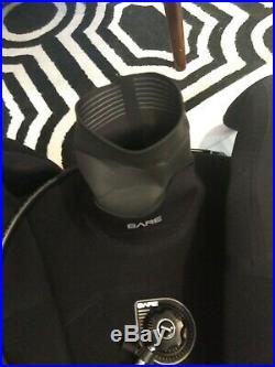 BARE D6 PRO DRYSUIT VERY CLEAN scuba thermal see videos many accessories