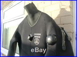 Back zip Otter commercial neoprene drysuit 6'3 tall SCUBA boot size 12 &pee zip