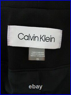 Calvin Klein Women Size 10 Black Open Scuba Embellished Beaded Blazer Jacket NEW