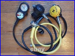 Calypso 1st stage 2nd stage & octopus with gauges BC hose and drysuit hose