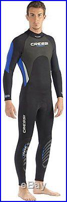 Cressi Men's Morea 3 mm Neoprene Wetsuit for scuba diving, black/blue, XL/size 5
