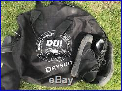 DUI CF200 SE Scuba Diving Neoprene Drysuit Mens L Size 9 Boots Halcyon Pee Valve