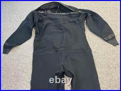 DUI Crushed Neoprene Dry Suit with integrated boots for Scuba Diving Size XL