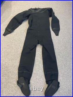 DUI Crushed Neoprene Dry suit with integrated Boots for Scuba Diving Size XS