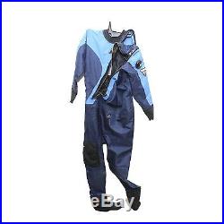 DUI TLS 350 Dry Suit Scuba Diving Blue Custom Fit Inseam 40