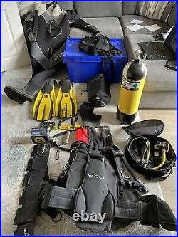 Entire Lot Of Scuba Diving Equipment, Inc Dry Suit M-l, & Tank New & Used