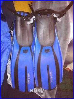 Full Scuba diving kit with BC, drysuit, undersuits, cylinder, regs and extras