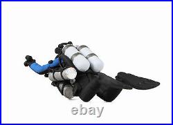 Hand Made Technical Diver Steel Miniature Blue/Black Color Dry Suit with stage
