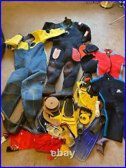 Job Lot Men's Scuba Diving Equipment, Dry Suits, Wet Suits, Flippers, Snorkels