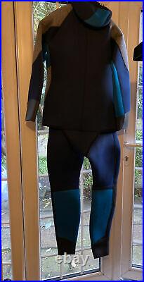 Mares Antartide Sz 6 Mens Scuba Free Diving 2 Piece Semi Dry Suit 7mm Hooded