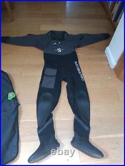 Men's 6'6 38 chest ScubaPro scuba diving dry suit with bag and hose