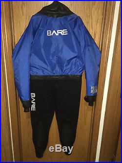 Men's BARE Polarheat Dry Suit Scuba Diving Wetsuit Black Rubber Fleece XXL 5 mm
