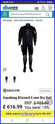 New AQUALUNG Blizzard Drysuit XL 40 TO 46