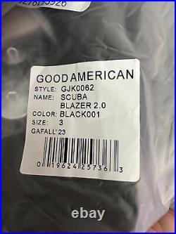 New Sealed Good American Scuba Blazer 2.0 in Black