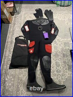 Northampton Diver scuba diving dry suit large, Cap And Bag