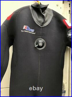 Northern Diver Dive Master Dry Suit Small Neoprene Scuba Diving Shoulder Dump