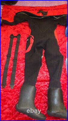 Northern Diver Scuba Drysuit with Dryglove System and Braces, XS, Used