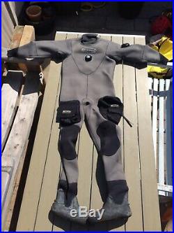 O'Three Custom Scuba dry suit in Ri2-100 compressed neoprene