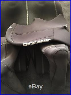 Oceanic Pioneer scuba diving drysuit size L with socks size XL with Oceanic hood