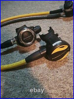 Oceanic scuba diving Alpha 8 regulator set including dry suit hose and compass