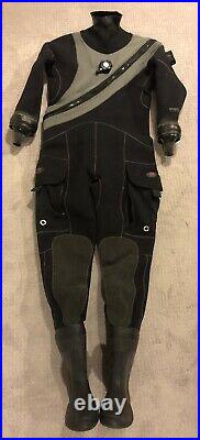 PINNACLE Black Ice Drysuit/Scuba Diving Dry Suit Men's Size M/L