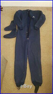 Polar bear dry suit, fleece inner suit & boots & hood scuba diving equipment L