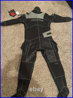 SCUBA Diving Dry Suit Pinnacle Aquatics Black Ice Size XL Short Brand New