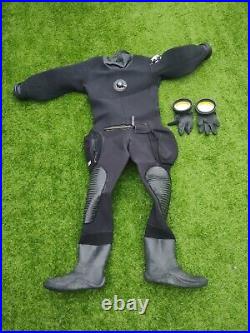 Scuba Diving Dry Suit Northern Diver, Medium To Large Size, Boots Size 9