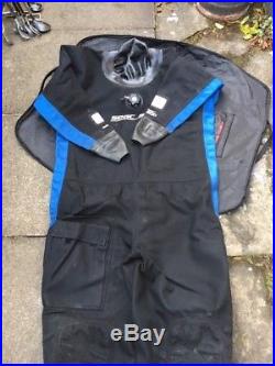 Scuba Diving Dry Suit Seac Sub, blue + black, boot size 12, body XXL