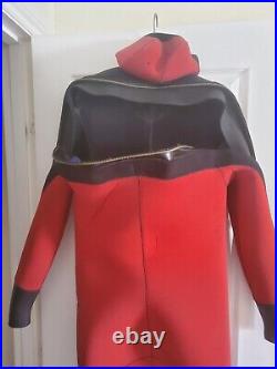 Scuba Diving Neoprene 9mm Dry Suit with hood and sewn boots in good condition