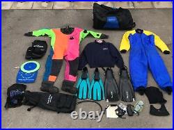 Scuba Gear, Dry Suit, Fins, Aquion, Mares, Aqua Lung, Thinsulate, Dive Bag