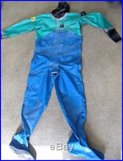Scuba Viking Dry Suit #3 Size Blue and Green Fair Condition, Needs Seals