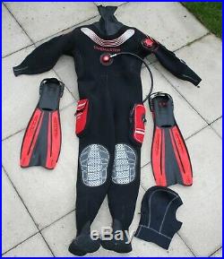 Scuba diving dive drysuit set medium Northern diver dry suit