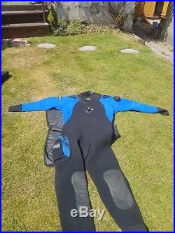 Scuba diving dry suit and under suit and carry bag
