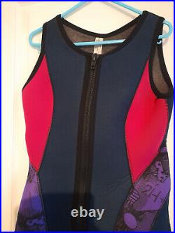 Scuba diving women's semi-dry neoprene suit, two-piece, 7mm thickness, chin zip