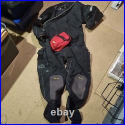 Seaskin Scuba Diving Dry Suit and Kubi Gloves. Front Zip