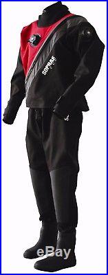 Sopras Sub Trilaminate Red Scuba Diving DrySuit with Front Zipper Sealing