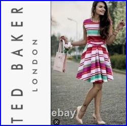 Ted Baker London Maya Pier Striped Skater Dress-Sz 3 Beautiful