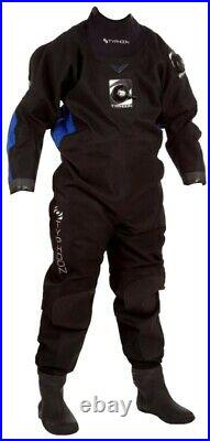 Typhoon Drysuit Discovery Scuba Tri-laminate Mens Size Small with sized 7 boots