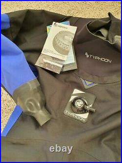 Typhoon Drysuit Discovery Scuba Tri-laminate Mens Size Small with sized 7 boots